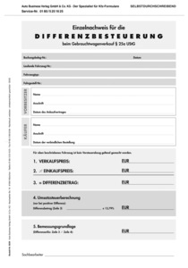 Einzelnachweis für die Differenzbesteuerung