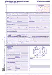 Formular Autovermietung / Ersatzwagen / Vorführwagen